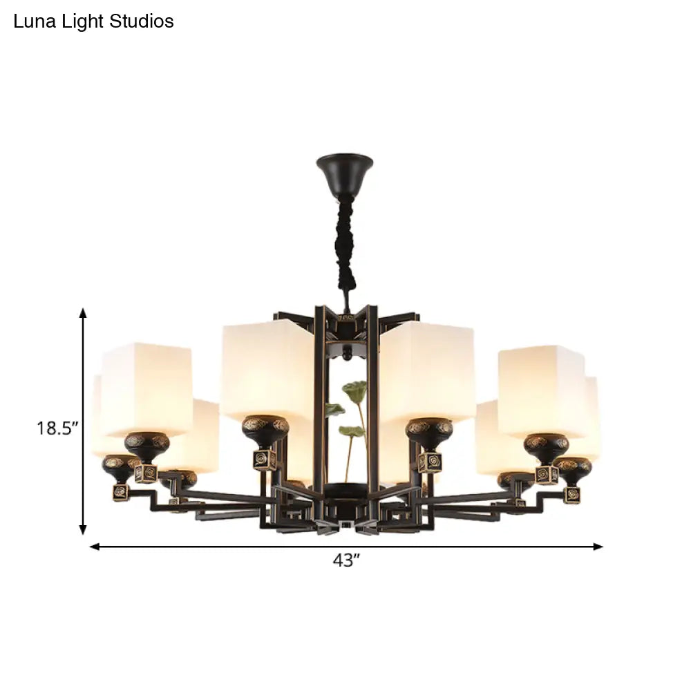 Traditional Style Black Metal Chandelier With 6/8/10 Lights - Dining Room Pendant Lighting