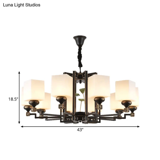 Traditional Style Black Metal Chandelier With 6/8/10 Lights - Dining Room Pendant Lighting