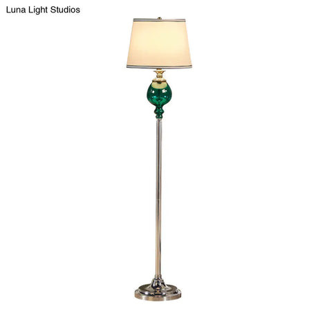Traditional Style Conical Shade Floor Lamp With Fabric