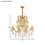 Traditional-Style Gold Crystal Chandelier - 4/6/8 Lights Living Room Hanging Light Fixture