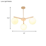 Traditional White Glass Globe Chandelier - 3/6/8 Light Pendant Fixture For Dining Room