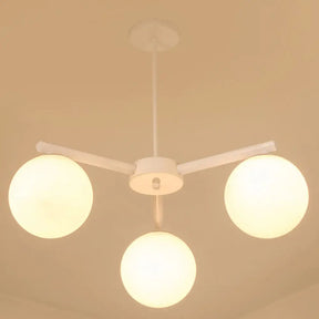 Traditional White Glass Globe Chandelier - 3/6/8 Light Pendant Fixture For Dining Room 3 /