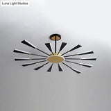 Trapezoid Living Room Chandelier Lamp - Metallic 31.5/39/47 W Led Pendant Light Modern Gold Finish