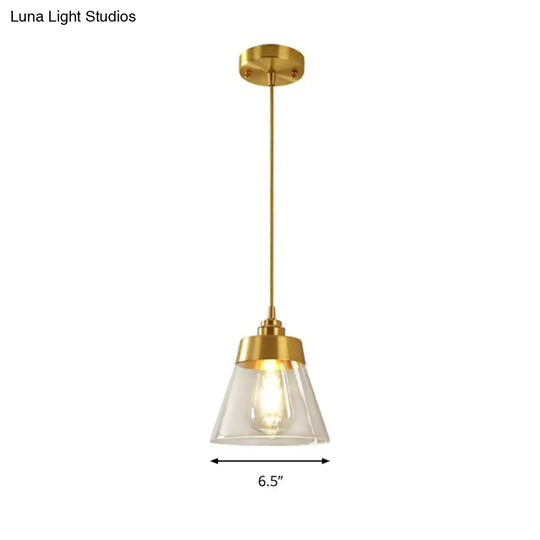 Contemporary Trapezoid Shade Pendant Lamp With Transparent Glass - Perfect Lighting Fixture For