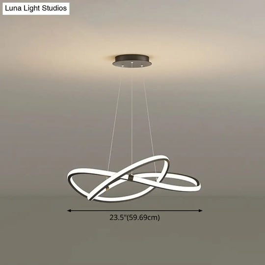 Twist Chandelier Metal Pendant Light For Living Room - Ultra-Modern Design