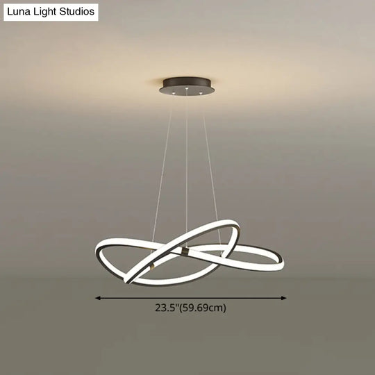 Modern Twist Chandelier Pendant Light For Living Room - Sleek Metal Design