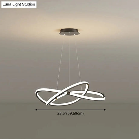 Twist Chandelier Metal Pendant Light For Living Room - Ultra-Modern Design