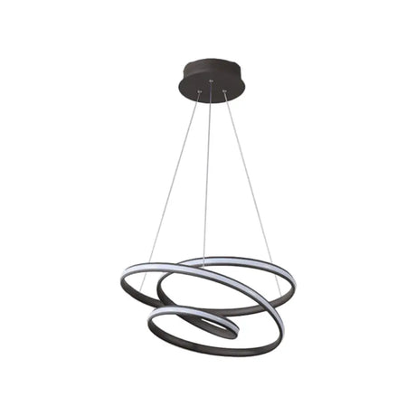Sleek Twisted Circle Suspension Pendant Led Chandelier In Coffee With Warm/White Light - Perfect