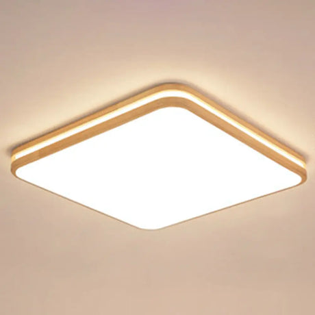 Ultra - Contemporary Integrated Led Semi Flush Ceiling Mount Chandelier For Bedroom Wood / 12’