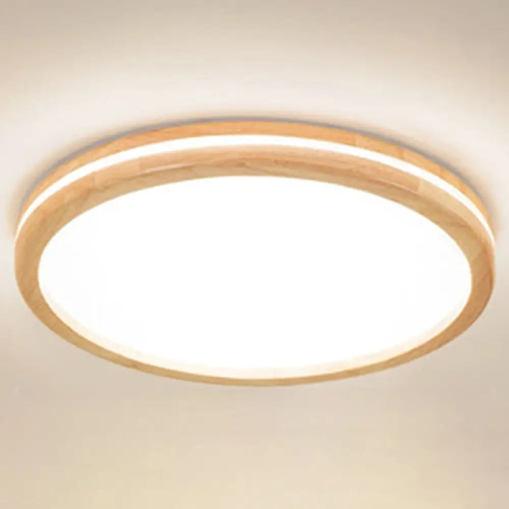 Ultra - Contemporary Integrated Led Semi Flush Ceiling Mount Chandelier For Bedroom Wood / 19.5’