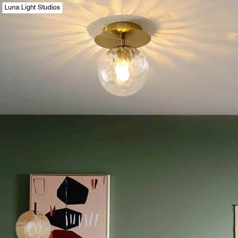 Ultra-Contemporary Prismatic Glass Flush Mount Ceiling Light For Hallway
