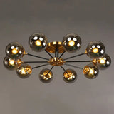 Ultra - Contemporary Sputnik Stained Glass Ceiling Light For Bedroom 10 / Smoke Gray