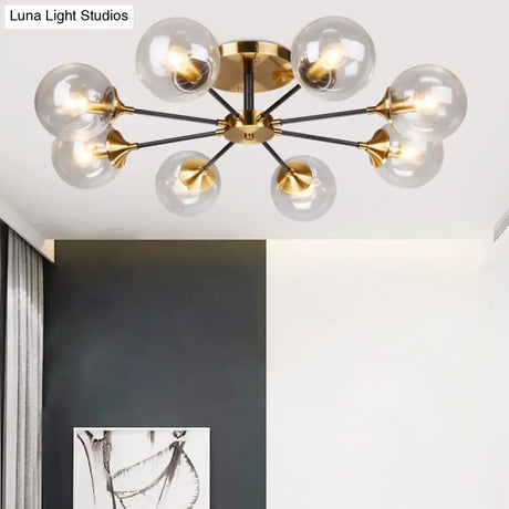 Ultra - Contemporary Sputnik Stained Glass Ceiling Light For Bedroom