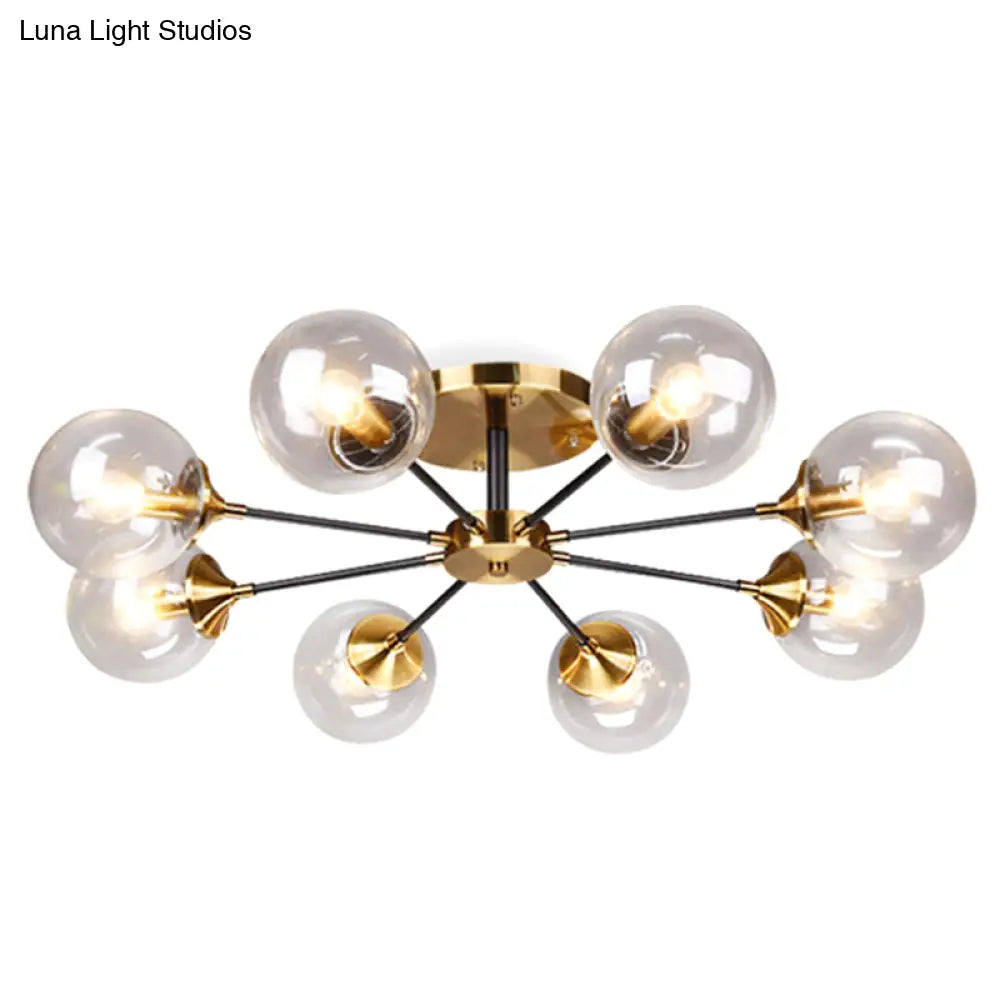 Ultra - Contemporary Sputnik Stained Glass Ceiling Light For Bedroom