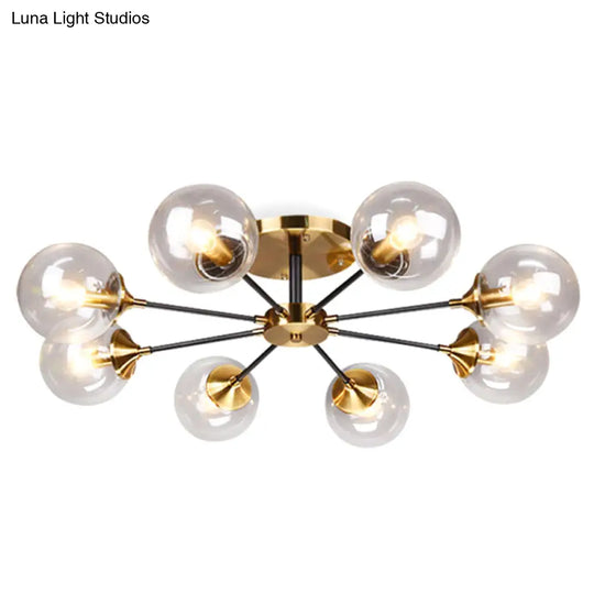 Ultra-Contemporary Sputnik Stained Glass Ceiling Light For Bedroom
