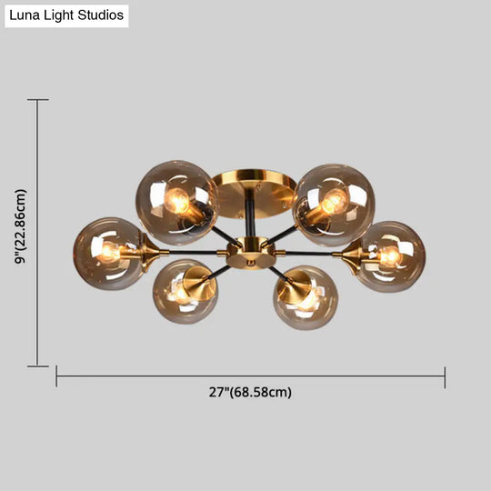 Ultra - Contemporary Sputnik Stained Glass Ceiling Light For Bedroom
