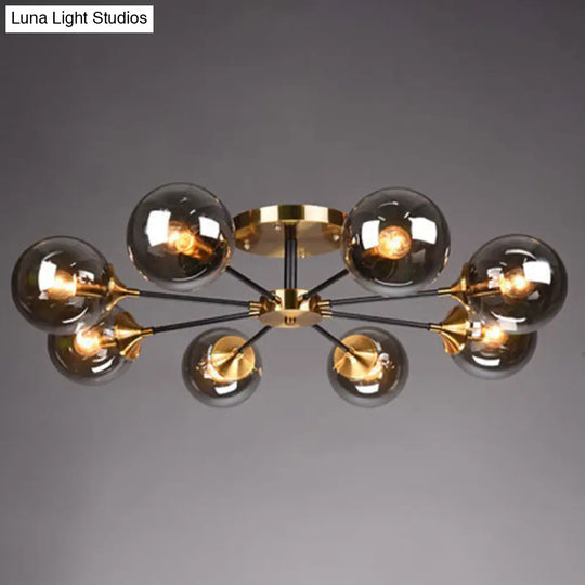 Ultra-Contemporary Sputnik Stained Glass Ceiling Light For Bedroom 8 / Smoke Gray