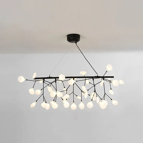 Ultra-Modern Linear Firefly Pendant Lighting: Acrylic Billiard Light For Living Room 45 / Black Warm