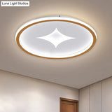 Ultra Slim Metal Led Ceiling Light In Black/Gold Warm/White - 16’/19.5’ Contemporary Flush