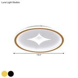 Ultra Slim Metal Led Ceiling Light In Black/Gold Warm/White - 16’/19.5’ Contemporary Flush