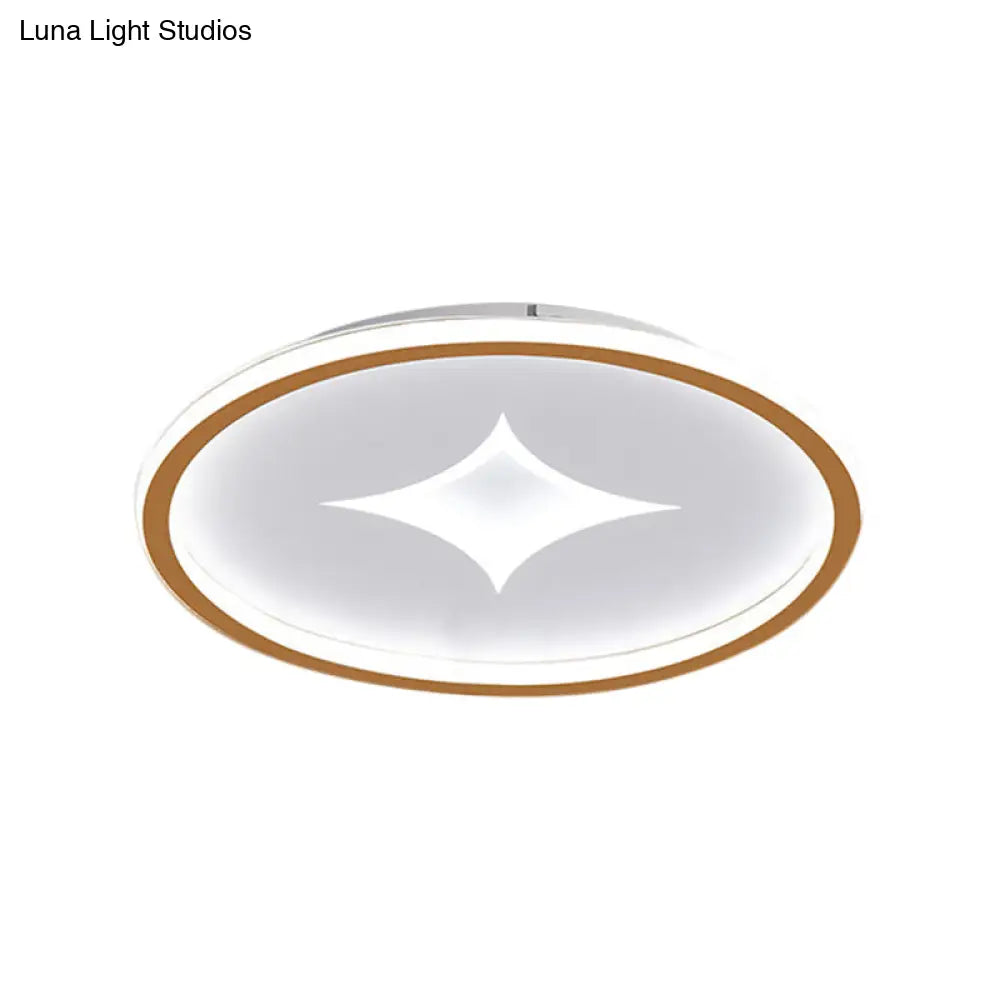 Ultra Slim Metal Led Ceiling Light In Black/Gold Warm/White - 16’/19.5’ Contemporary Flush