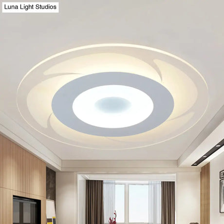 Ultra Thin Acrylic Flush Mount Led Ceiling Light - Modern Warm/White Multiple Sizes Available White