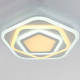 Ultra-Thin Acrylic Pentagonal Led Flush Mount Light - Minimalist White Fixture / 14 2 Color