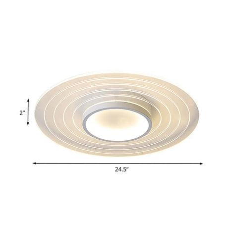 Ultra-Thin Disk Flushmount Led Acrylic Flush Lighting 16.5/20.5/24.5 - White In Warm/White Light