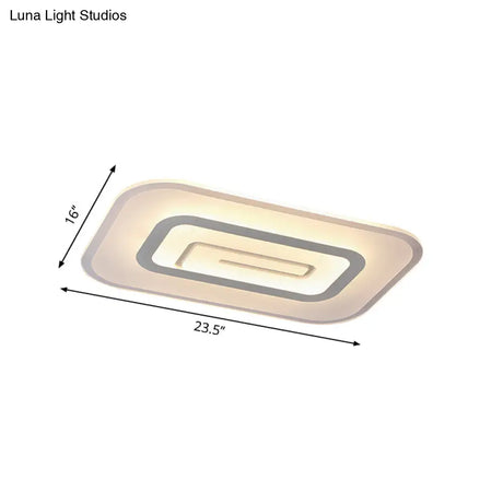 Ultra Thin Flush Mount Led Ceiling Light Available In Warm/White - 23.5’/35.5’ W