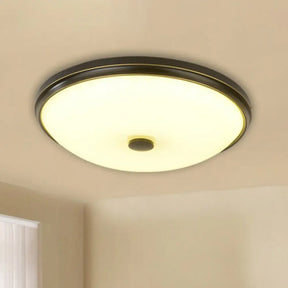 Ultra Thin Milky Glass Led Flush Ceiling Light Fixture For Rustic Bedrooms Black / Small