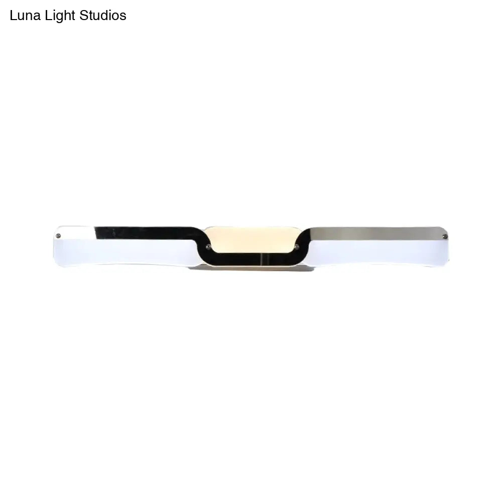 Ultra-Thin Modern Led Vanity Sconce Light In Chrome - Warm/White Lighting Fixture