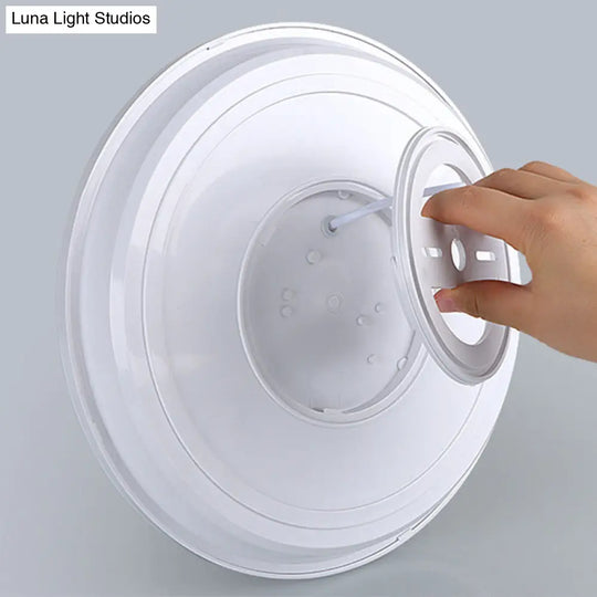 Ultra-Thin Round Led Ceiling Light For Kitchen - Simple White Design With Acrylic Flush Mount