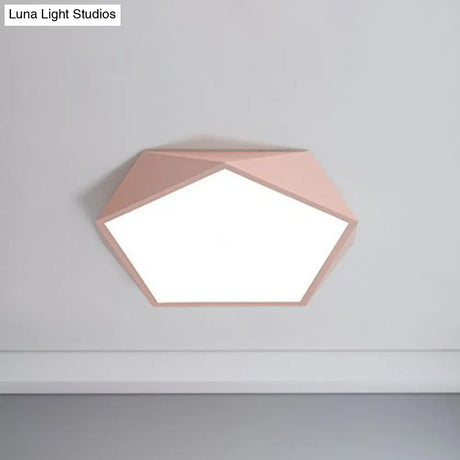 Ultrathin Acrylic Led Flush Ceiling Light Fixture - Ideal For Kids Bedroom Pink / Small White