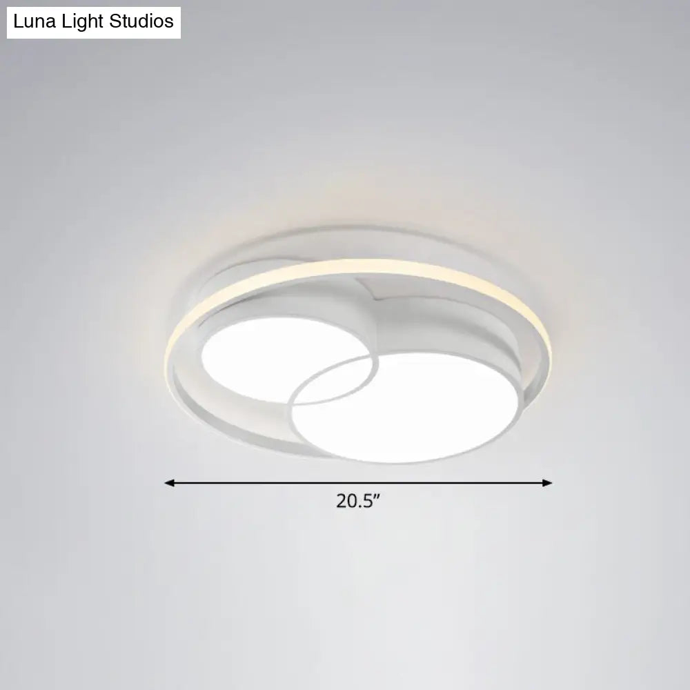 Ultrathin Led Flush Mount Bedroom Ceiling Fixture - Acrylic & Contemporary Lighting White / Round