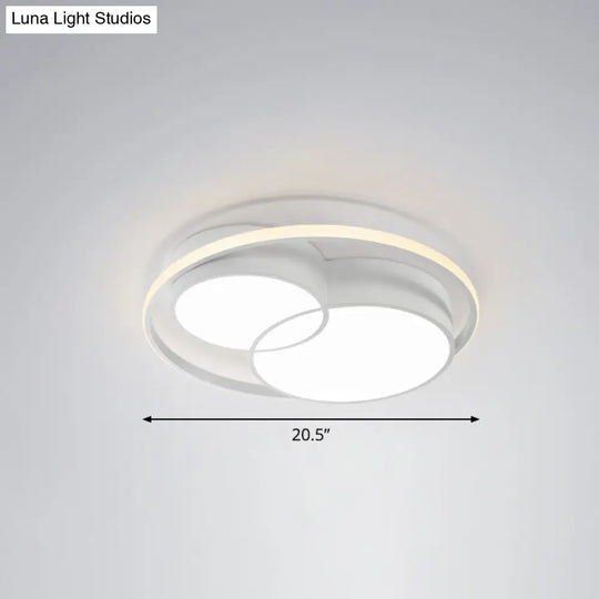 Ultrathin Led Flush Mount Bedroom Ceiling Fixture - Acrylic & Contemporary Lighting White / Round