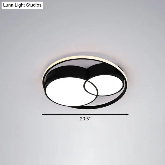 Ultrathin Led Flush Mount Bedroom Ceiling Fixture - Acrylic & Contemporary Lighting Black / White