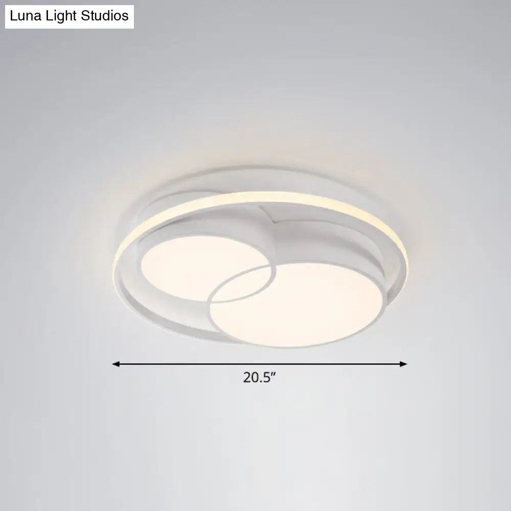 Ultrathin Led Flush Mount Bedroom Ceiling Fixture - Acrylic & Contemporary Lighting White / Third