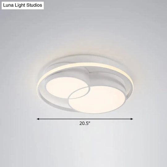 Ultrathin Led Flush Mount Bedroom Ceiling Fixture - Acrylic & Contemporary Lighting White / Third