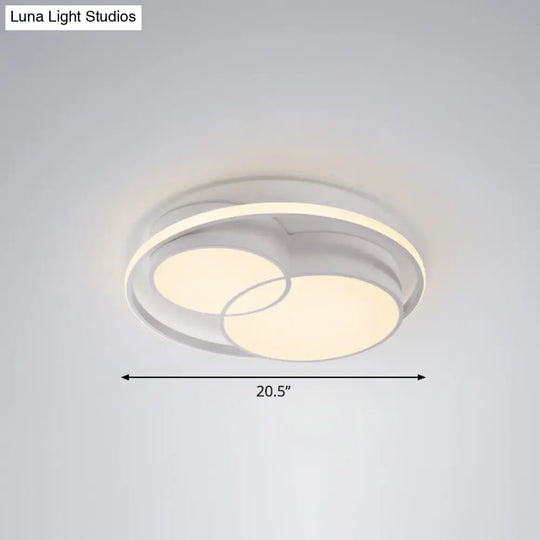 Ultrathin Led Flush Mount Bedroom Ceiling Fixture - Acrylic & Contemporary Lighting White / Remote