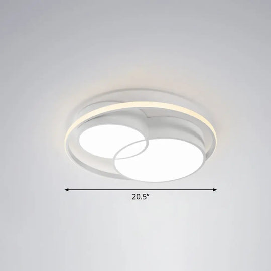 Ultrathin Led Flush Mount Bedroom Ceiling Fixture - Acrylic & Contemporary Lighting White / Round