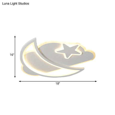 Ultrathin Nordic Led Ceiling Light For Bedroom - Moonlit Night Sky Design