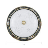 Veined Glass Led Flushmount With Bowl Shade In Black And Gold: Traditional Bedroom Lighting 3 Sizes