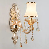 Victorian Metal Wall Sconce With Candlelight Shade And Crystal Décor 1 / Silver Cylinder