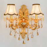 Victorian Metal Wall Sconce With Candlelight Shade And Crystal Décor 2 / Gold Cone