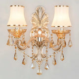 Victorian Metal Wall Sconce With Candlelight Shade And Crystal Décor 2 / Silver Cylinder