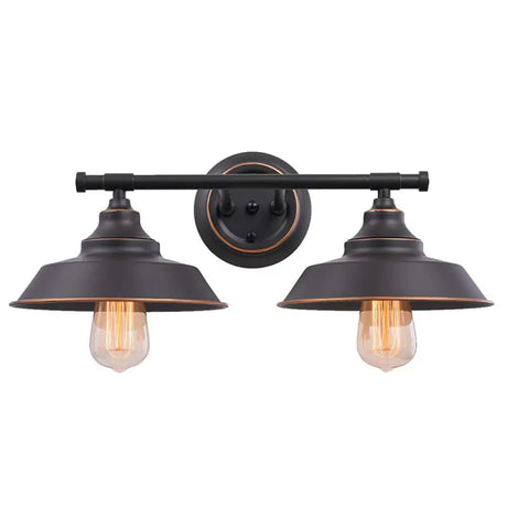 Vintage 2-Head Metal Wall Sconce Light For Bathroom Vanity Coffee