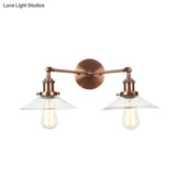 Vintage 2-Light Wall Sconce With Clear Glass Shade For Living Room