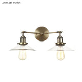 Vintage 2-Light Wall Sconce With Clear Glass Shade For Living Room