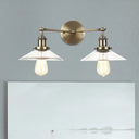 Vintage 2-Light Wall Sconce With Clear Glass Shade For Living Room Bronze