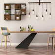 Vintage 6-Light Tubing Pendant Lamp Black Finish With Hanging Bulb - Indoor Ceiling Light Fixture